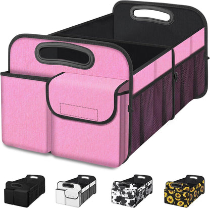 Femuar Car Boot Organizer with Large Capacity, Waterproof, Car Accessories for Women and Men , Foldable Organizer for SUV, Jeep, Sedan (Black, Standard)