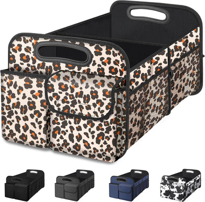 Femuar Car Boot Organizer with Large Capacity, Waterproof, Car Accessories for Women and Men , Foldable Organizer for SUV, Jeep, Sedan (Black, Standard)