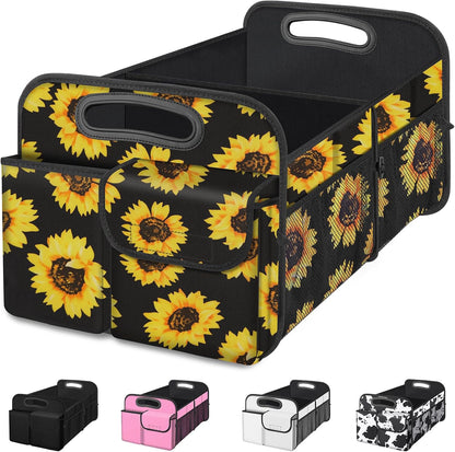 Femuar Car Boot Organizer with Large Capacity, Waterproof, Car Accessories for Women and Men , Foldable Organizer for SUV, Jeep, Sedan (Black, Standard)