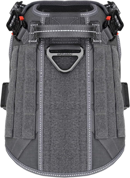 Tactical Dog Harness,Medium Size, 2X Metal Buckle,Working Dog MOLLE Vest with Handle,No Pulling Front Leash Clip,Hook and Loop Panel